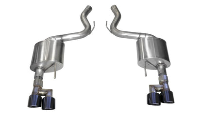 CORSA Performance Corsa 18-19 Ford Mustang 5.0L 3in Touring Axle-Back Dual Rear Exit w/ 4in Black PVD Pro-Seri