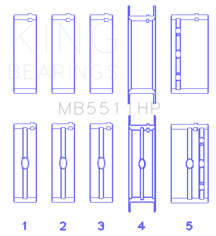 King Engine Bearings GM 326/350/389/400 w/ 3in Main (Size STD) Main Bearing Set