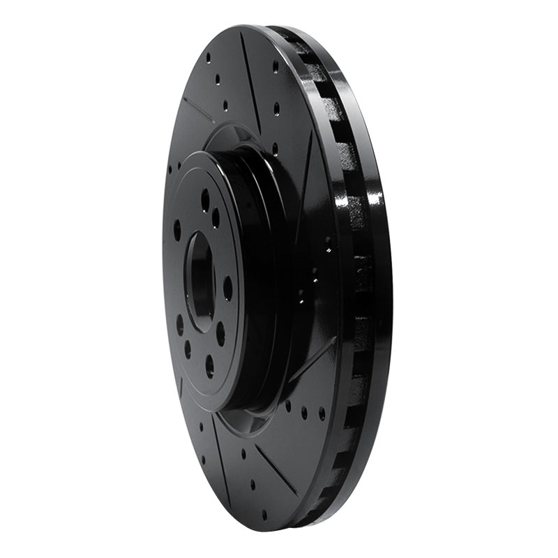 R1 Concepts R1 12-18 Mercedes-Benz ML350 Front Right Drilled & Slotted Black Brake Rotor