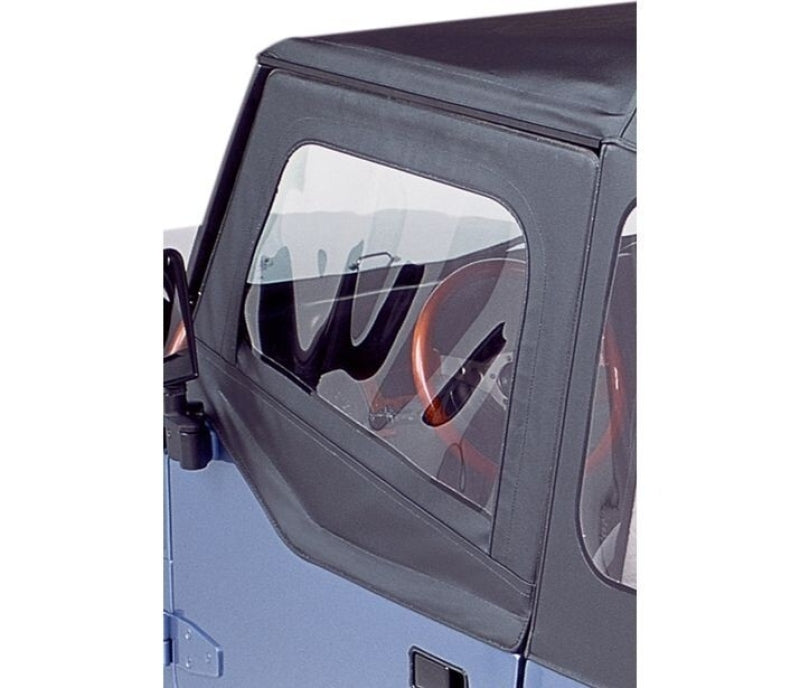 Bestop 88-95 Jeep Wrangler YJ Upper Fabric Doors (Square Upper Rear Corner Black Crush)