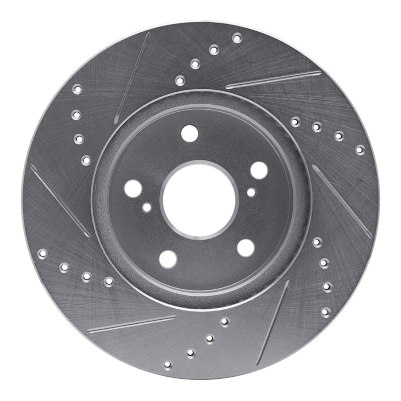 R1 Concepts R1 02-15 Lexus IS250 Front Right Drilled & Slotted Silver Brake Rotor