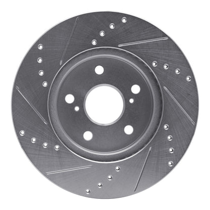 R1 Concepts R1 02-15 Lexus IS250 Front Right Drilled & Slotted Silver Brake Rotor