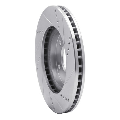 R1 Concepts R1 07-17 Dodge CALIBER Front Left Drilled & Slotted Silver Brake Rotor
