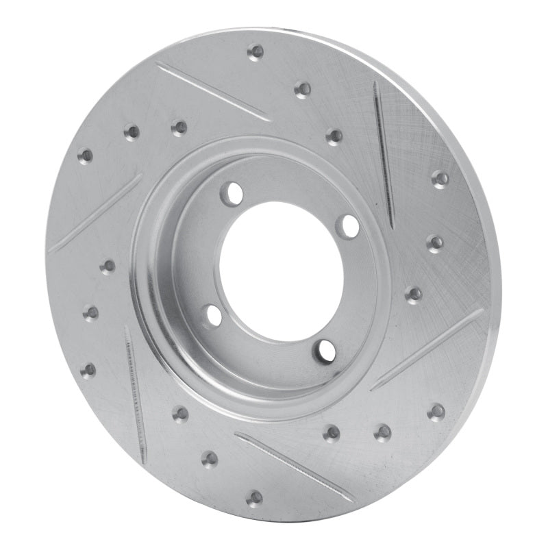 R1 Concepts R1 74-87 Dodge COLT Front Left Drilled & Slotted Silver Brake Rotor