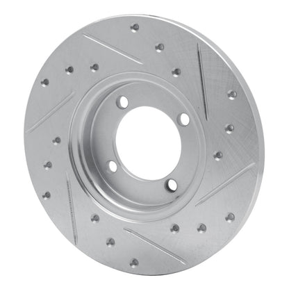R1 Concepts R1 74-87 Dodge COLT Front Left Drilled & Slotted Silver Brake Rotor