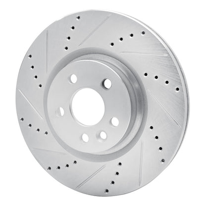 R1 Concepts R1 15-19 Jaguar E-Pace Front Left Drilled & Slotted Silver Brake Rotor