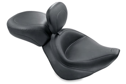 Mustang Motorcycle Mustang 84-06 Harley Standard Rear Tire Wide Touring Std Solo Seat w/Driver Backrest - Black