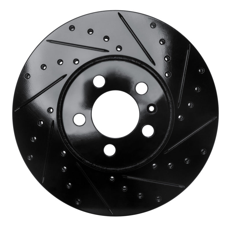 R1 Concepts R1 98-18 Audi A1 (Mexico) Front Right Drilled & Slotted Black Brake Rotor
