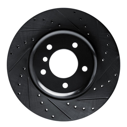 R1 Concepts R1 09-16 BMW Z4 Front Right Drilled & Slotted Black Brake Rotor