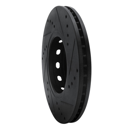 R1 Concepts R1 90-91 Audi 90 Quattro Front Left Drilled & Slotted Black Brake Rotor