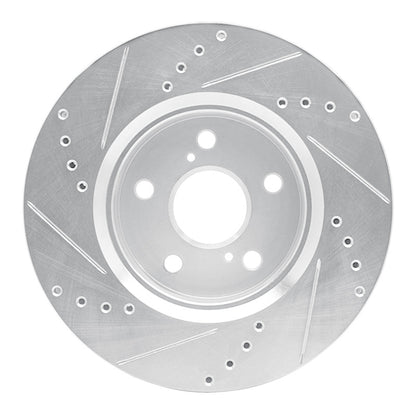 R1 Concepts R1 18-22 Toyota C-HR Front Right Drilled & Slotted Silver Brake Rotor
