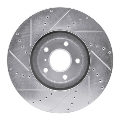 R1 Concepts R1 07-15 Infiniti G35 Front Right Drilled & Slotted Silver Brake Rotor