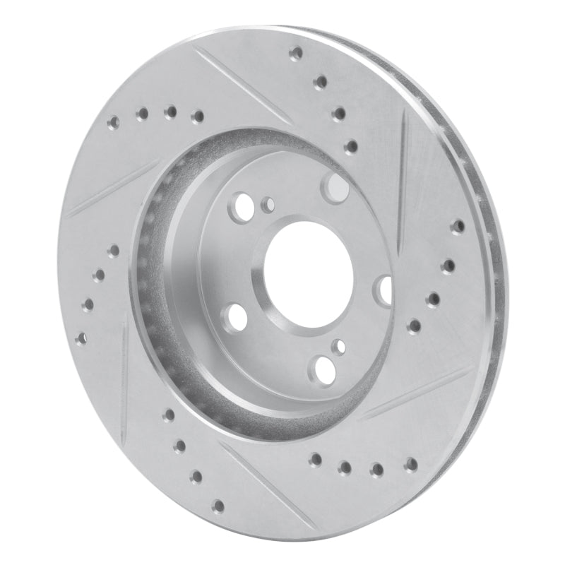 R1 Concepts R1 04-09 Toyota Prius Front Left Drilled & Slotted Silver Brake Rotor