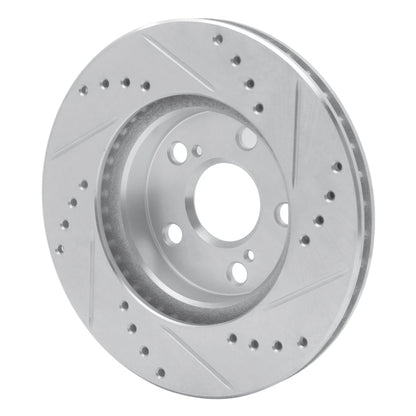 R1 Concepts R1 04-09 Toyota Prius Front Left Drilled & Slotted Silver Brake Rotor