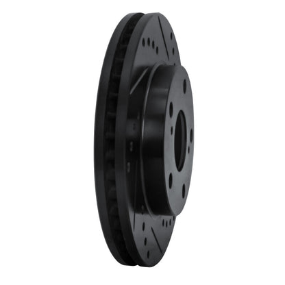 R1 Concepts R1 92-01 Toyota Camry Front Right Drilled & Slotted Black Brake Rotor