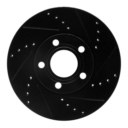 R1 Concepts R1 92-08 Audi A4 (USA/Canada) Front Right Drilled & Slotted Black Brake Rotor