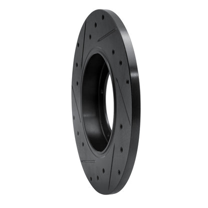 R1 Concepts R1 65-76 Porsche 911 Front Right Drilled & Slotted Black Brake Rotor