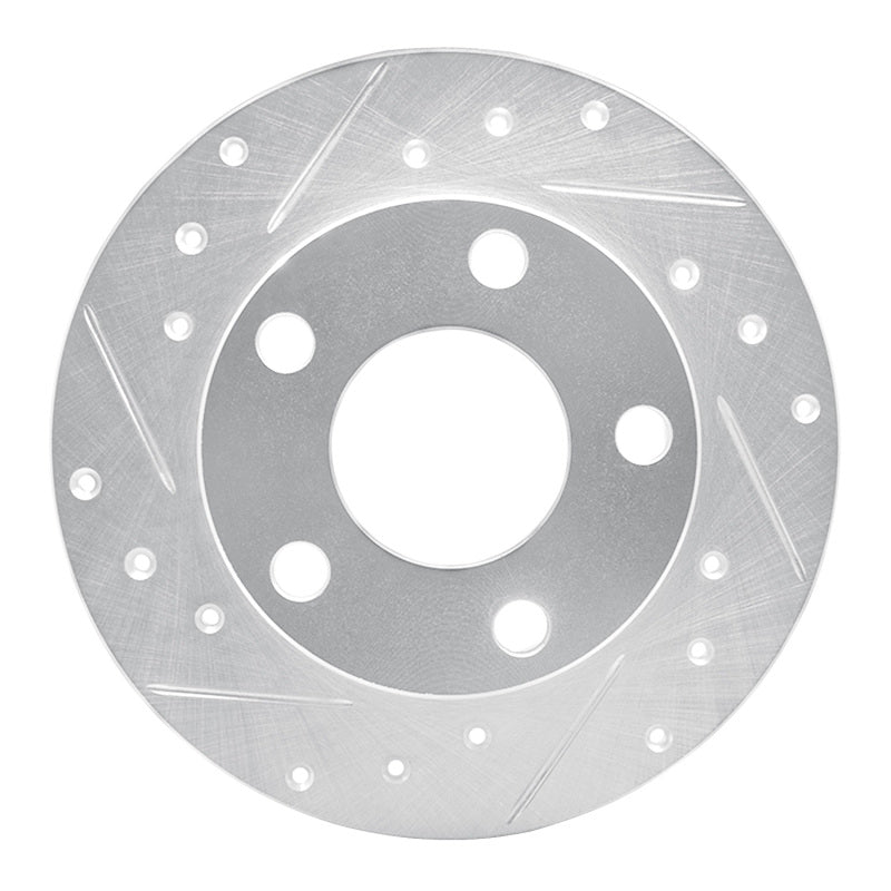 R1 Concepts R1 98-01 Audi A6 Quattro Rear Left Drilled & Slotted Silver Brake Rotor