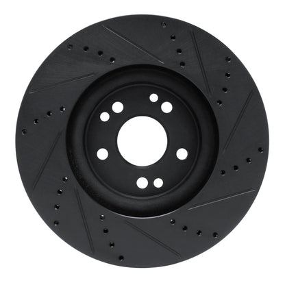R1 Concepts R1 94-02 Mercedes-Benz SL500 Right Front Drilled & Slotted Black Brake Rotor