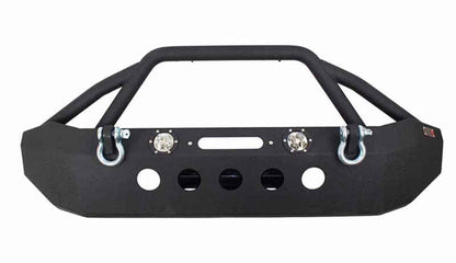 Fishbone Offroad 07-18 Jeep Wrangler Front Winch Bumper W/LEDs Full Width - Blk Textured Powdercoat