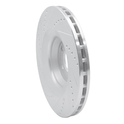 R1 Concepts R1 05-11 Audi A6 Quattro Front Right Drilled & Slotted Silver Brake Rotor