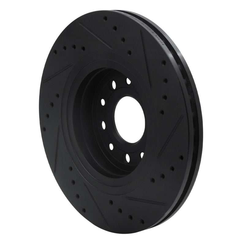 R1 Concepts R1 05-09 Ford Freestyle Front Left Drilled & Slotted Black Brake Rotor