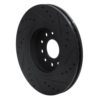 R1 Concepts R1 05-09 Ford Freestyle Front Left Drilled & Slotted Black Brake Rotor