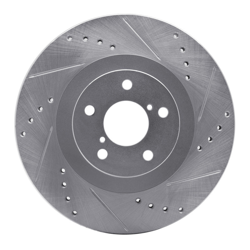 R1 Concepts R1 01-08 Saab 9-2X Front Right Drilled & Slotted Silver Brake Rotor