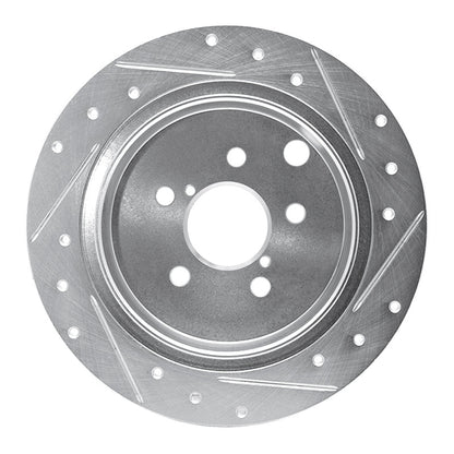 R1 Concepts R1 12-23 Subaru Crosstrek Rear Left Drilled & Slotted Silver Brake Rotor