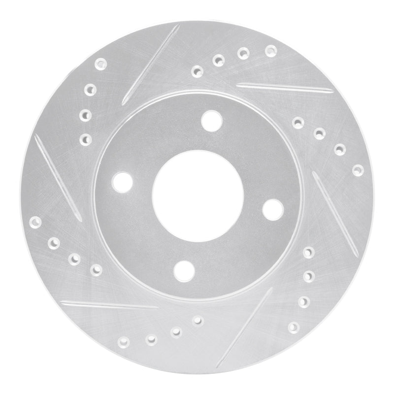 R1 Concepts R1 00-15 Ford Ikon (Mexico / Made In Brazil) Front Left Drilled & Slotted Silver Brake Rotor