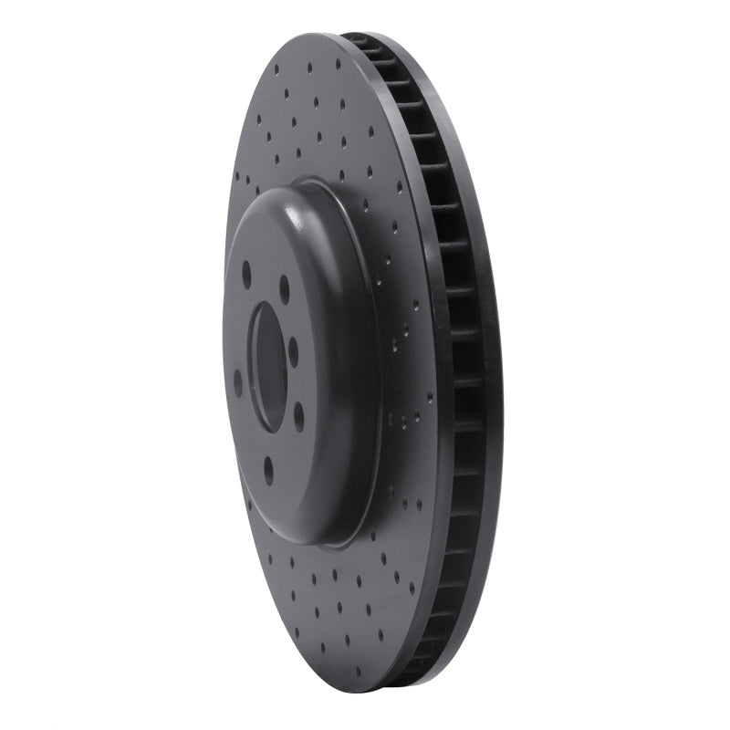 R1 Concepts R1 09-17 BMW 550i GT Right Front Drilled Black Brake Rotor