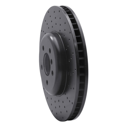 R1 Concepts R1 09-17 BMW 550i GT Right Front Drilled Black Brake Rotor