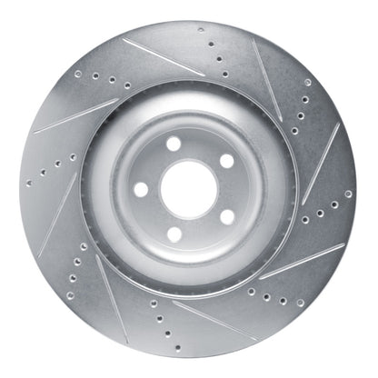 R1 Concepts R1 2021-2025 Ford Mustang Mach-E Front Left Drilled & Slotted Silver Brake Rotor