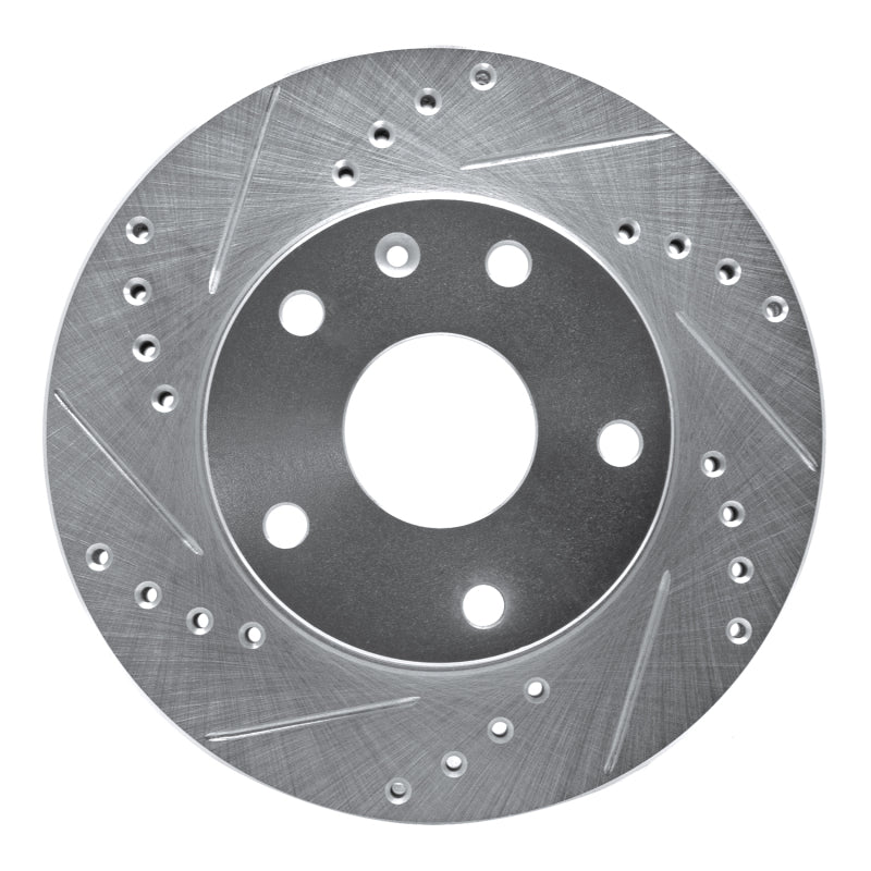 R1 Concepts R1 99-02 Daewoo Leganza Front Left Drilled & Slotted Silver Brake Rotor