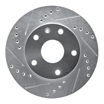 R1 Concepts R1 99-02 Daewoo Leganza Front Left Drilled & Slotted Silver Brake Rotor