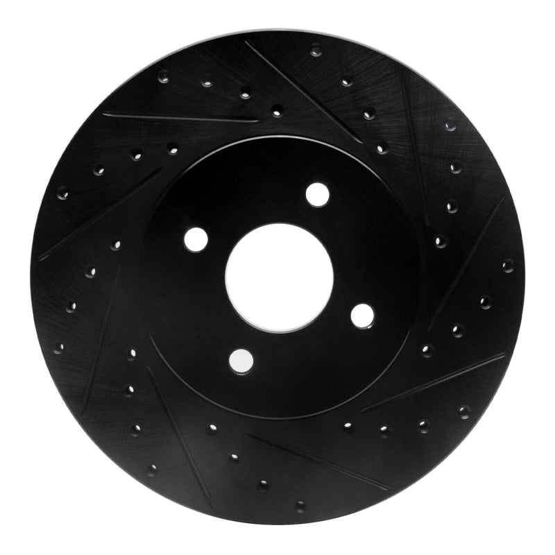 R1 Concepts R1 02-04 Ford Focus Front Right Drilled & Slotted Black Brake Rotor