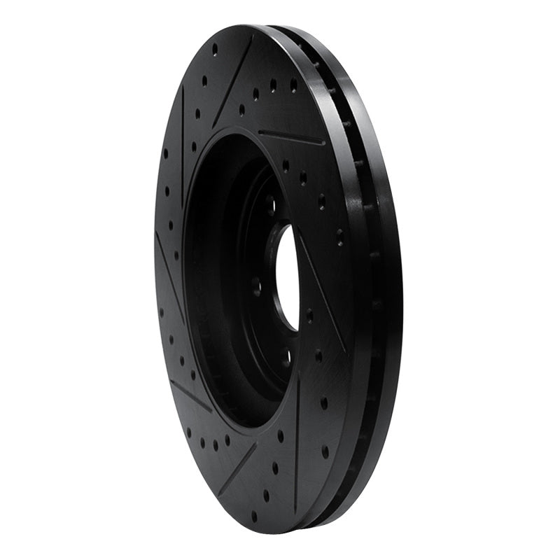 R1 Concepts R1 06-10 Jaguar XK Front Right Drilled & Slotted Black Brake Rotor
