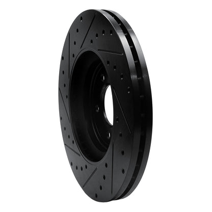 R1 Concepts R1 06-10 Jaguar XK Front Right Drilled & Slotted Black Brake Rotor