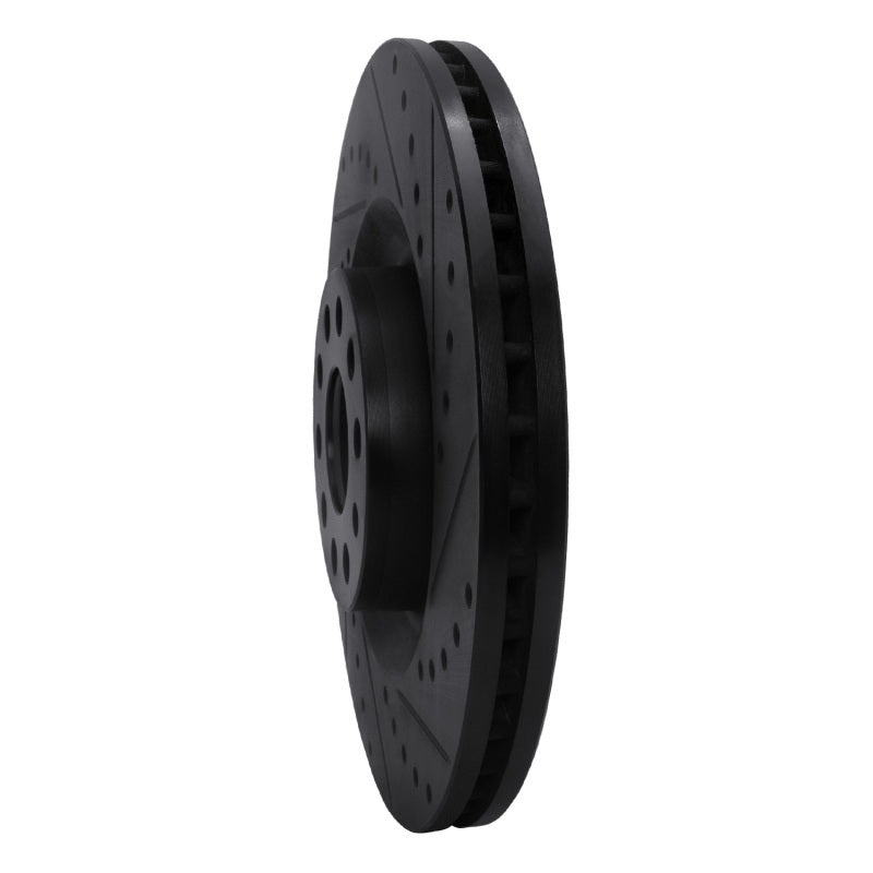 R1 Concepts R1 06-13 Audi S3 (Mexico) Front Right Drilled & Slotted Black Brake Rotor