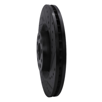 R1 Concepts R1 06-13 Audi S3 (Mexico) Front Right Drilled & Slotted Black Brake Rotor