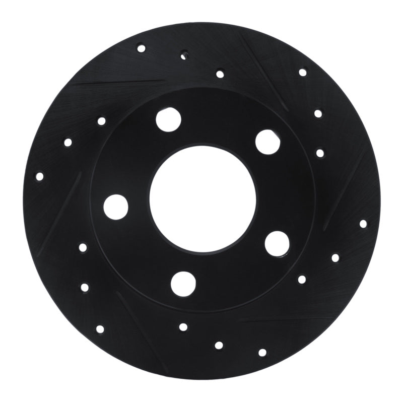 R1 Concepts R1 92-05 Audi 100 Quattro Rear Right Drilled & Slotted Black Brake Rotor