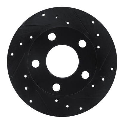 R1 Concepts R1 92-05 Audi 100 Quattro Rear Right Drilled & Slotted Black Brake Rotor