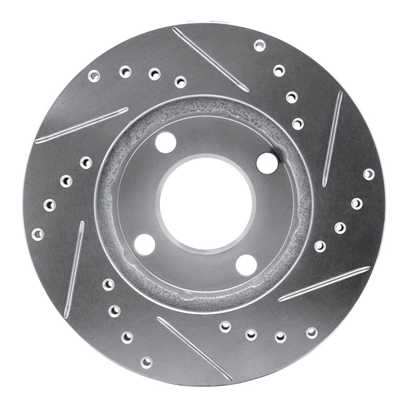 R1 Concepts R1 78-92 Audi 80 Front Left Drilled & Slotted Silver Brake Rotor