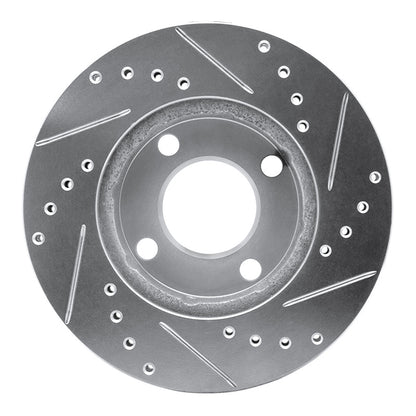 R1 Concepts R1 78-92 Audi 80 Front Left Drilled & Slotted Silver Brake Rotor
