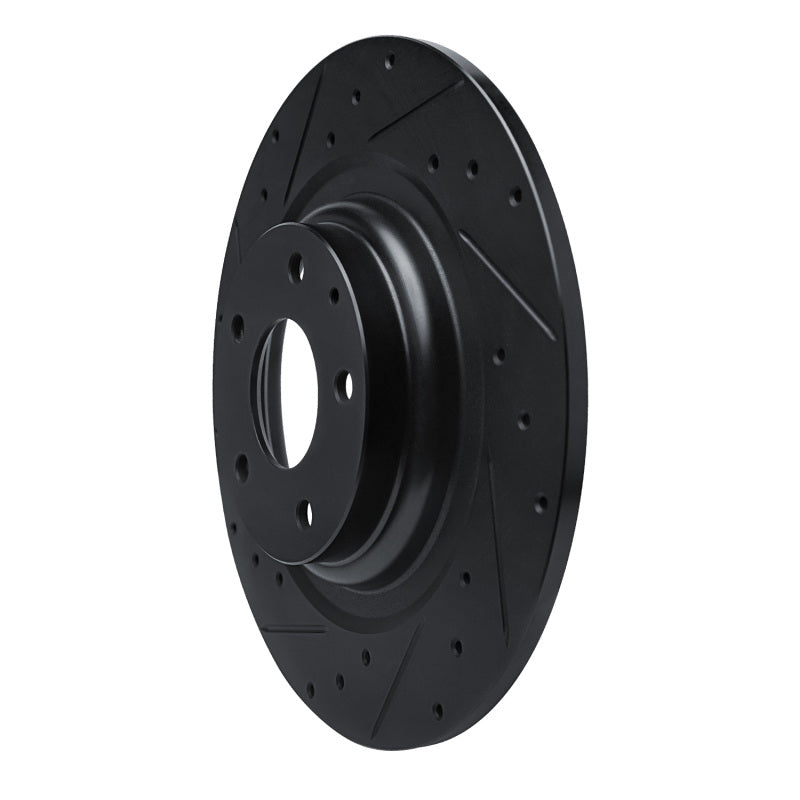 R1 Concepts R1 16-23 Mazda CX-9 Rear Left Drilled & Slotted Black Brake Rotor
