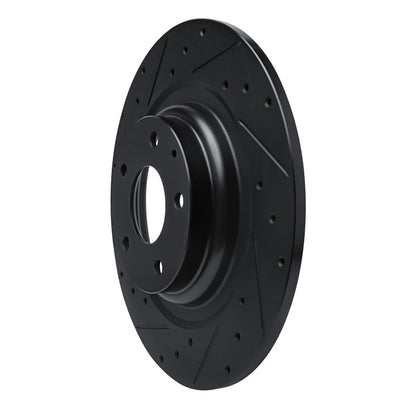 R1 Concepts R1 16-23 Mazda CX-9 Rear Left Drilled & Slotted Black Brake Rotor
