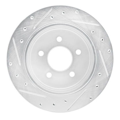 R1 Concepts R1 03-11 Ford Crown Victoria Rear Right Drilled & Slotted Silver Brake Rotor