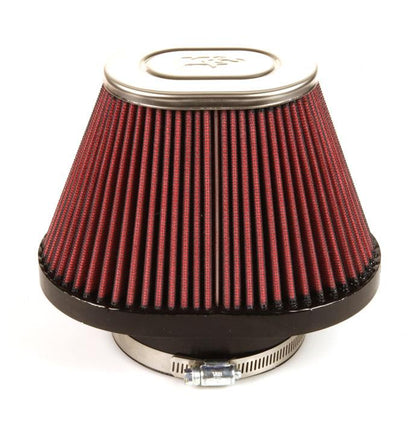K&N Engineering K&N Universal Chrome Filter-Oval Tapered 4in Flg ID x 5.375in Base O/S W x 3.313in Top O/S W