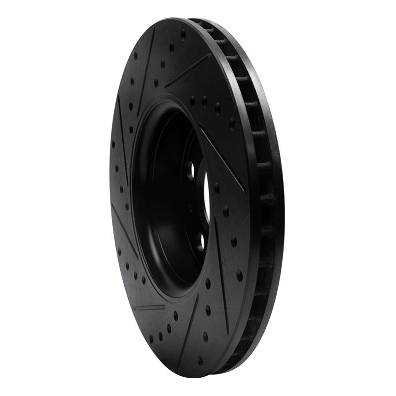 R1 Concepts R1 99-09 Volvo S60 Front Right Drilled & Slotted Black Brake Rotor