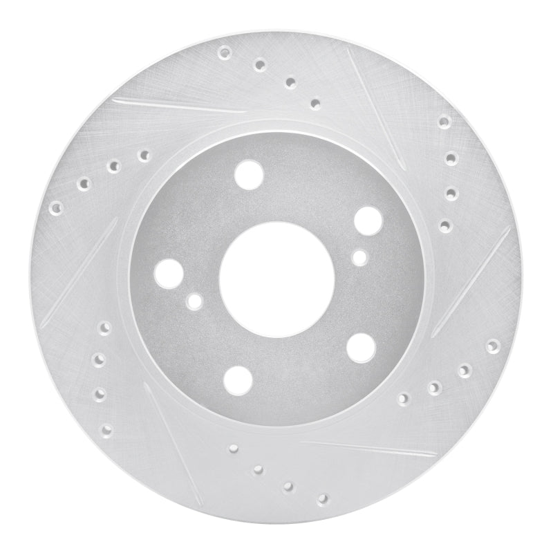 R1 Concepts R1 89-92 Toyota Cressida Front Right Drilled & Slotted Silver Brake Rotor